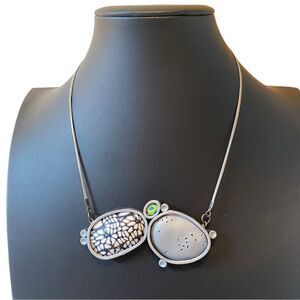 Wiwat Kampornwijit Hand Formed Polymer Clay Necklace in great neutral colors.